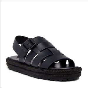 $360 NIB All Saints Leather Botan Sandals Black